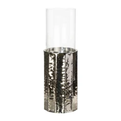 Windlicht Turm Olympus, Aus Aluminium, In Silber