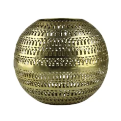 Windlichtkugel Gold Metall, Ca. 26 Cm