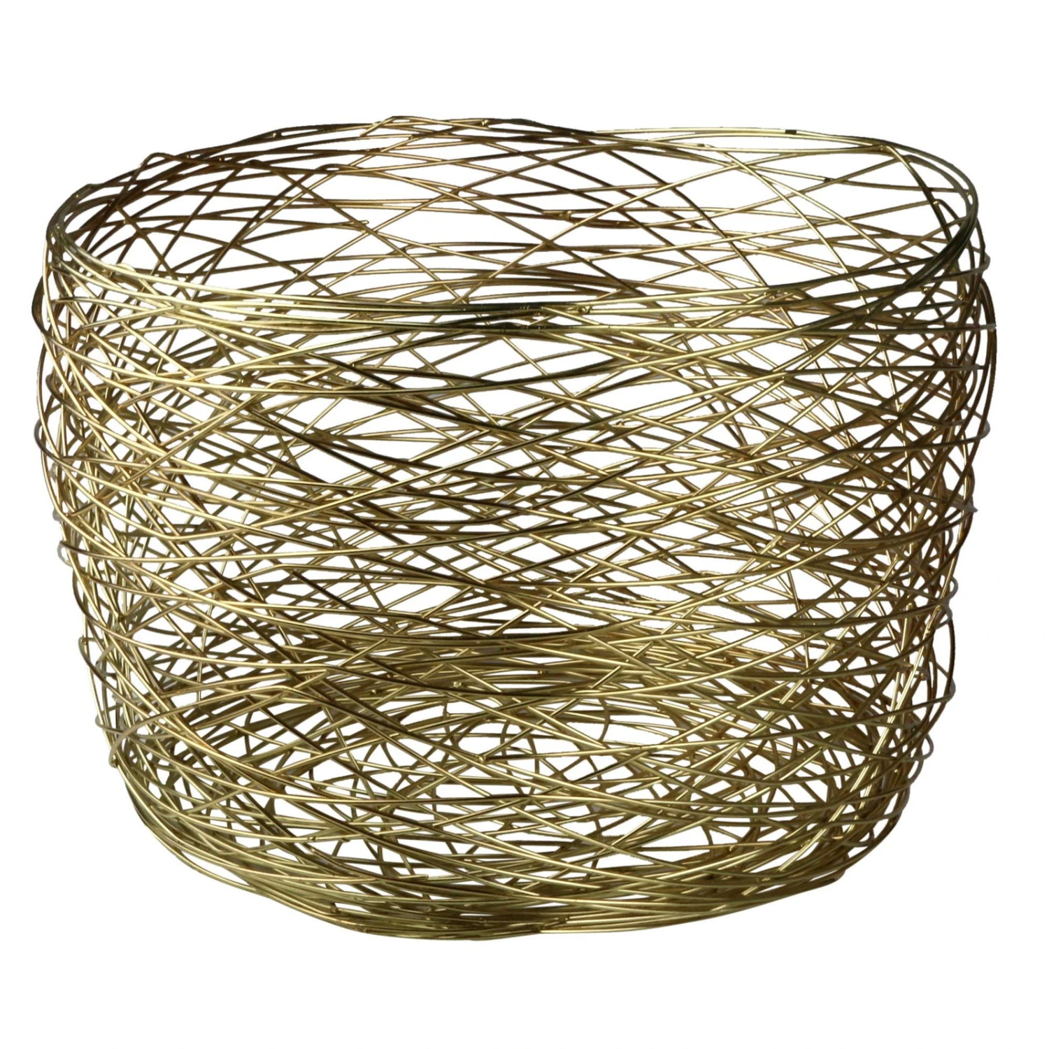 Korb Drahtoptik, Edelstahl, In Gold, Höhe 26 Cm, B 36 Cm 1 Korb Drahtoptik, Edelstahl, In Gold, Höhe 26 Cm, B 36 Cm