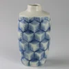 Keramikvase Mit Rautenmuster, Blau-weiß, 8 X 9 X H 17 Cm