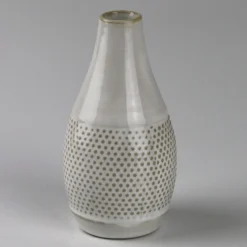 Keramik-Flaschenvase, Beige, Ø 6 X H 11,8 Cm