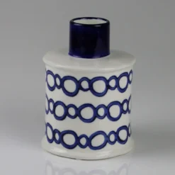 Keramikvase Mit Muster, Blauweiß, Ø 11,2 X H 16 Cm