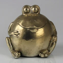 Dekofigur Frosch, Gold, H 17 Cm