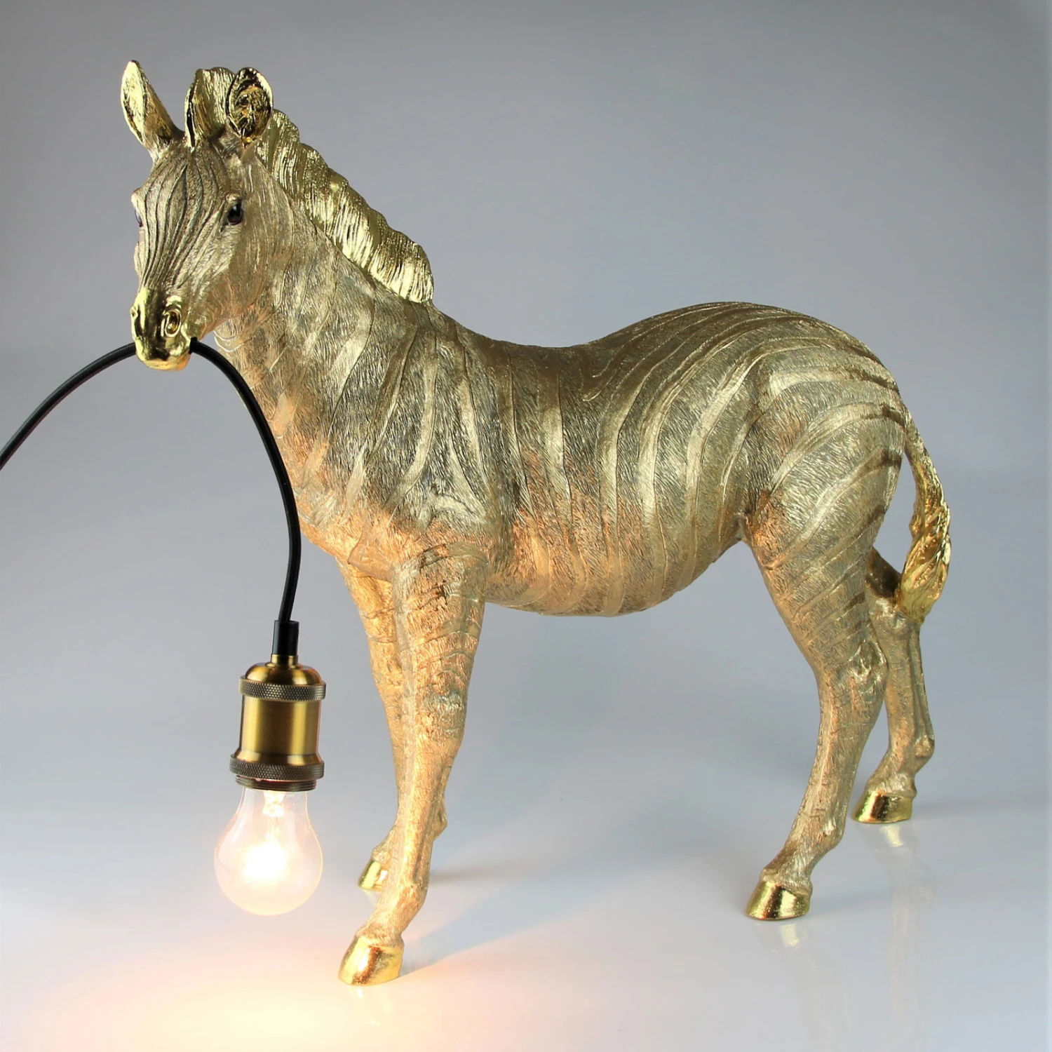 Deko-Lampe 'Zebra', Gold, 22 X 55 X H 51 Cm 1 Deko-Lampe 'Zebra', Gold, 22 X 55 X H 51 Cm