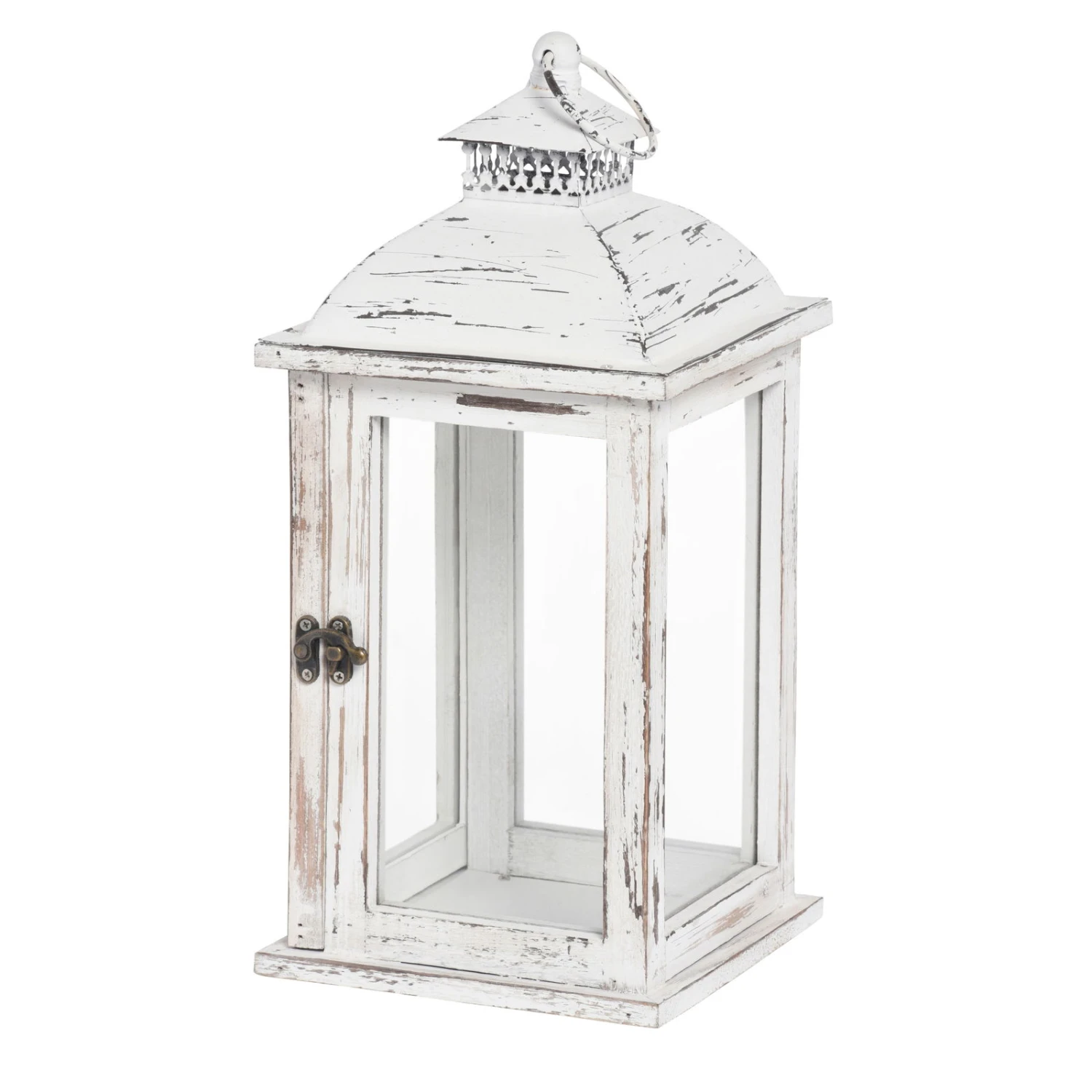 Laterne Für Innen Aus Holz, Ca. 17,5x17,5x37,5 Cm 1 Laterne Für Innen Aus Holz, Ca. 17,5x17,5x37,5 Cm