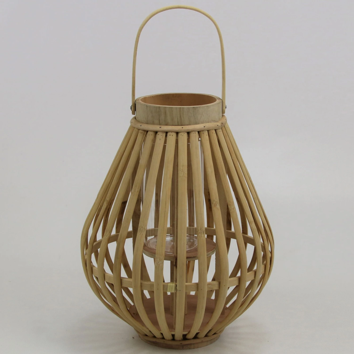 Laterne Bambus Mit Glaseinsatz, Ø 28 X H 36 Cm 1 Laterne Bambus Mit Glaseinsatz, Ø 28 X H 36 Cm