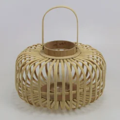 Laterne Bambus Mit Glaseinsatz, Ø 39 X H 25 Cm