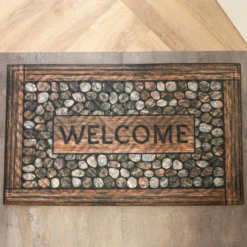 Fussmatte 'Printed Lima Framed Pebbles', Braun, 45 X 75 Cm -Deutschland Garten Schatten Verkaufs-Shop 0910750898 Fussmatte Printed Lima Framed Pebbles 3 102238