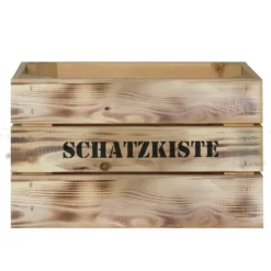 FSC®-Holzbox 'Schatzkiste', Geflammt, Größe M