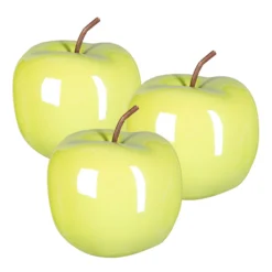 Dekoapfel PEARL, 3er-Set, Keramik, Grün, 12 X 9,5 Cm