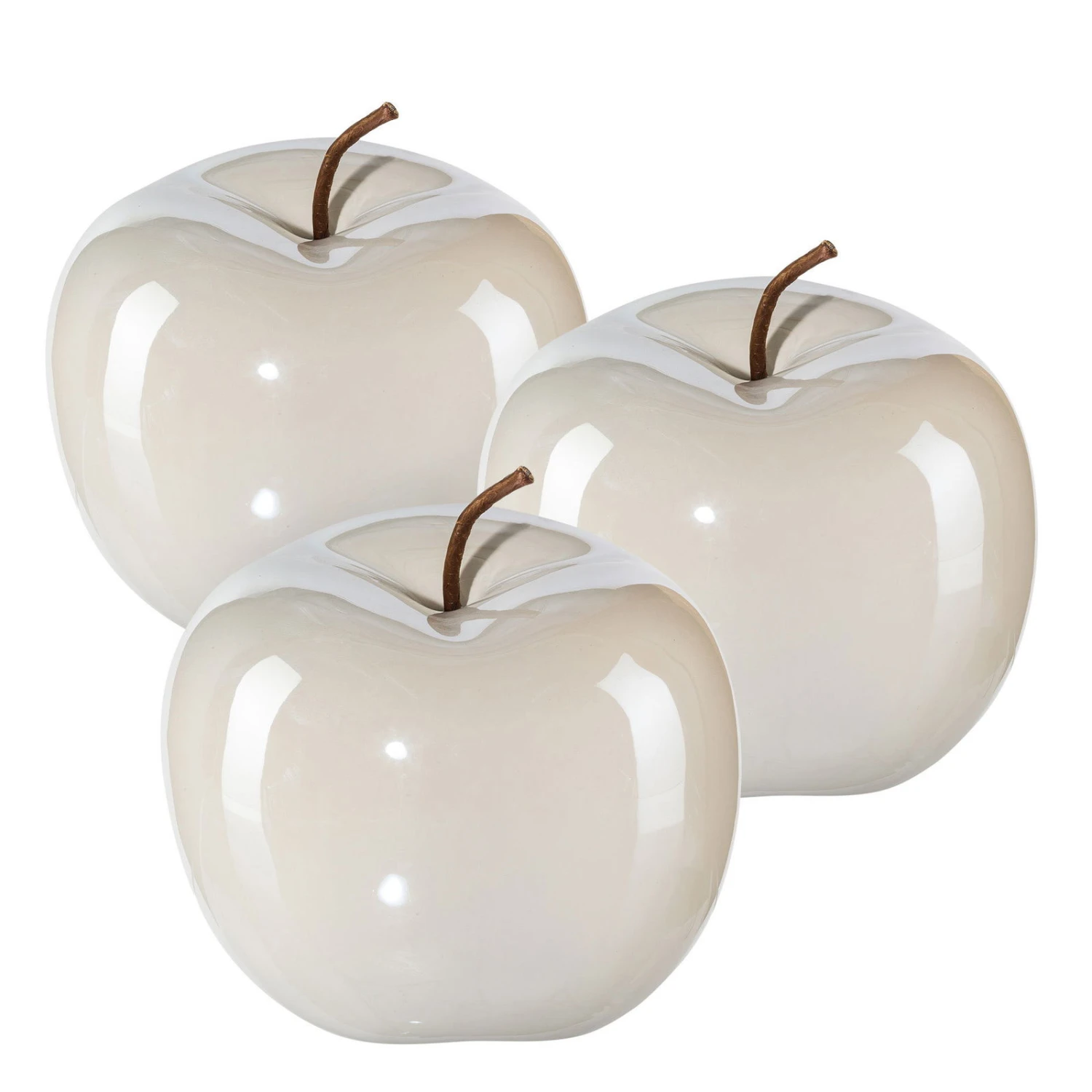 Dekoapfel PEARL, 3er-Set, Keramik, Weiß, 12 X 9,5 Cm 1 Dekoapfel PEARL, 3er-Set, Keramik, Weiß, 12 X 9,5 Cm