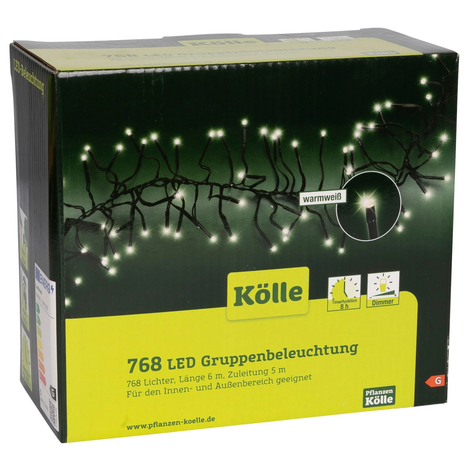 LED Lichterkette, Gruppenbeleuchtung, 768 Lichter, Warmweiß, 6 M, Timer & Dimmer 2 LED Lichterkette, Gruppenbeleuchtung, 768 Lichter, Warmweiß, 6 M, Timer & Dimmer – Bild 2