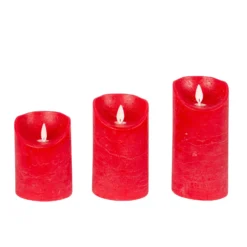 LED-Echtwachskerze, 3 Stück, Rot, Flackernd, 7,5 X 10/ 12,5/ 15 Cm -Deutschland Garten Schatten Verkaufs-Shop 2040304563 LED Echtwachskerze magic Flame 3er 7 5x10 12 5 15cm rot m Fernb Batterie2 66573