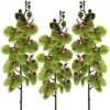Kunstblume Orchideenzweig, Grün-rot, Ca. 98 Cm, 3 Stück