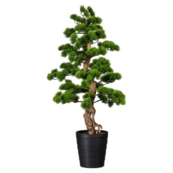 Künstlicher Bonsai-Kiefer, Grün, Ca. 110 Cm, Kunststofftopf 21 X 12 Cm