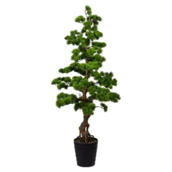 Künstlicher Bonsai-Kiefer, Grün, Ca. 140 Cm, Kunststofftopf 21 X 23 Cm