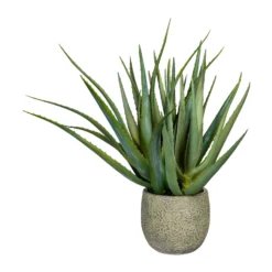 Kunstpflanze Aloe Vera Mit 37 Blättern & Erde, Topf-Ø 14,5 Cm, Höhe Ca. 48 Cm