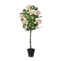 Rosenstamm Künstlich, Rosa, Ca. 95 Cm, Im Kunststofftopf, Ø 14 X 13 Cm