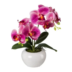 Kunstpflanze Phalaenopsis 'Real Touch', Fuchsia, Topf-Ø 11,5 Cm, Höhe Ca.35cm