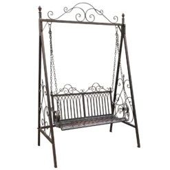Metall-Schaukelbank Bordeaux, Braun, Ca. 89 X 150 X 231 Cm