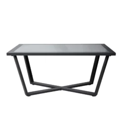 4-teilige Lounge-Gruppe 'Piazza', Tisch Mit Glasplatte, Inklusive Auflagen -Deutschland Garten Schatten Verkaufs-Shop 3910302532 Alu Loungergruppe Piazza 4tlg schwarz inkl Kissen grau Tisch mit Glasplatte1 74484