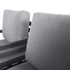 4-teilige Lounge-Gruppe 'Piazza', Tisch Mit Glasplatte, Inklusive Auflagen -Deutschland Garten Schatten Verkaufs-Shop 3910302532 Alu Loungergruppe Piazza 4tlg schwarz inkl Kissen grau Tisch mit Glasplatte 74485