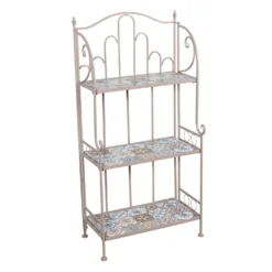 Mosaik-Wandregal 'Toulouse', Braungrau, Stahl, Naturstein, Ca. 30,5 X 57 X 118 Cm -Deutschland Garten Schatten Verkaufs-Shop 3910302586 Mosaik Wandregal Toulouse braungrau 2 88909