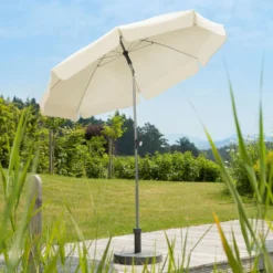 Mittelstockschirm 'Locarno', Ø 200 Cm, Natur