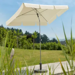 Mittelstockschirm 'Locarno', Ca. 180 X 120 Cm, Natur