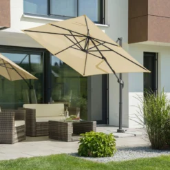 Pendelschirm 'Rhodos Junior', Ca 230 X 230 Cm, Natur