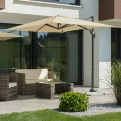 Pendelschirm 'Rhodos Junior', Ca 230 X 230 Cm, Natur -Deutschland Garten Schatten Verkaufs-Shop 3910503185 Sonnenschirm Rhodos Junior natur 4 90615