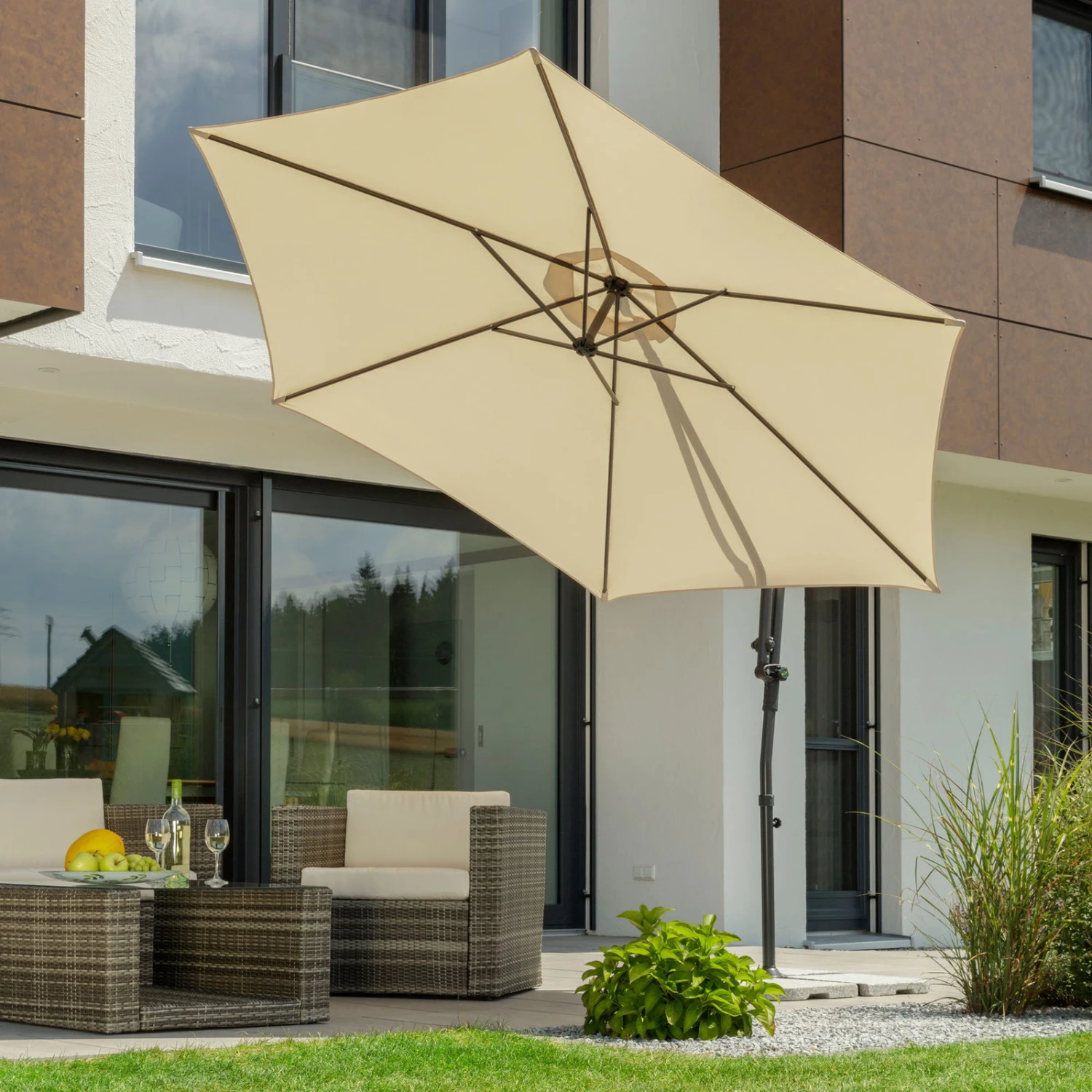 Pendelschirm 'Genua', Ø Ca. 300 Cm, Natur 1 Pendelschirm 'Genua', Ø Ca. 300 Cm, Natur