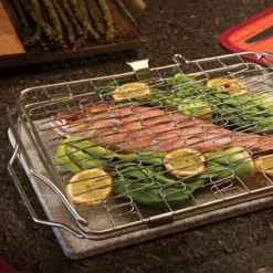 Napoleon Fisch- Und Gemüsehalter Klappbar, Ca. 40,1x26,2x8,6 Cm -Deutschland Garten Schatten Verkaufs-Shop 3920501626 57012 expandable grill basket in use closed 41373