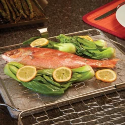 Napoleon Fisch- Und Gemüsehalter Klappbar, Ca. 40,1x26,2x8,6 Cm -Deutschland Garten Schatten Verkaufs-Shop 3920501626 57012 expandable grill basket in use 41376