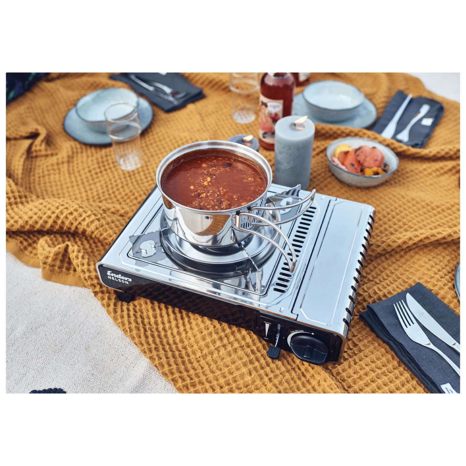 Kartuschenkocher 'Nelson', Oberfläche Edelstahl, 13 X 28 X 37 Cm 7 Kartuschenkocher 'Nelson', Oberfläche Edelstahl, 13 X 28 X 37 Cm – Bild 7