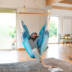 LA SIESTA Hängesessel 'Habana Azure', Blau -Deutschland Garten Schatten Verkaufs-Shop 3940200314 Comfort Haengesessel Habana Azure Bio Baumwolle 2 86065