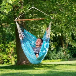 LA SIESTA Hängesessel 'Habana Azure', Blau -Deutschland Garten Schatten Verkaufs-Shop 3940200314 Comfort Haengesessel Habana Azure Bio Baumwolle 6 86066