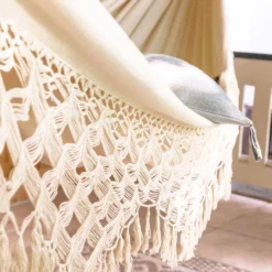 LA SIESTA Kingsize Hängematte 'Bossanova', Latte -Deutschland Garten Schatten Verkaufs-Shop 3940200348 Kingsize Haengematte Bossanova Latte Bio Baumwolle 4 106148