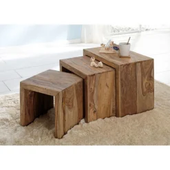 Yoga Tisch Cube Im Indischen Stil, Shishamholz, Natur, 50 X 35 X 35 Cm -Deutschland Garten Schatten Verkaufs-Shop 3980100046 YOGA Indien Tisch Cube klein 880x880 52520