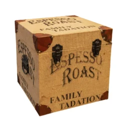 HIMALAYA Truhe Mit Aufdruck, Recyceltes Holz, Ca. Ca. 37 X 37 X 37 Cm