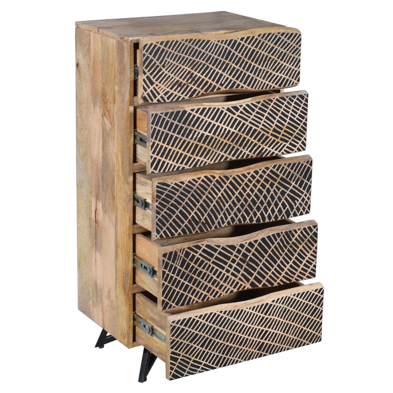 NEPTUN Kommode, Natur, Mango, Ca. 55 X 38 X 110 Cm 2 NEPTUN Kommode, Natur, Mango, Ca. 55 X 38 X 110 Cm – Bild 2