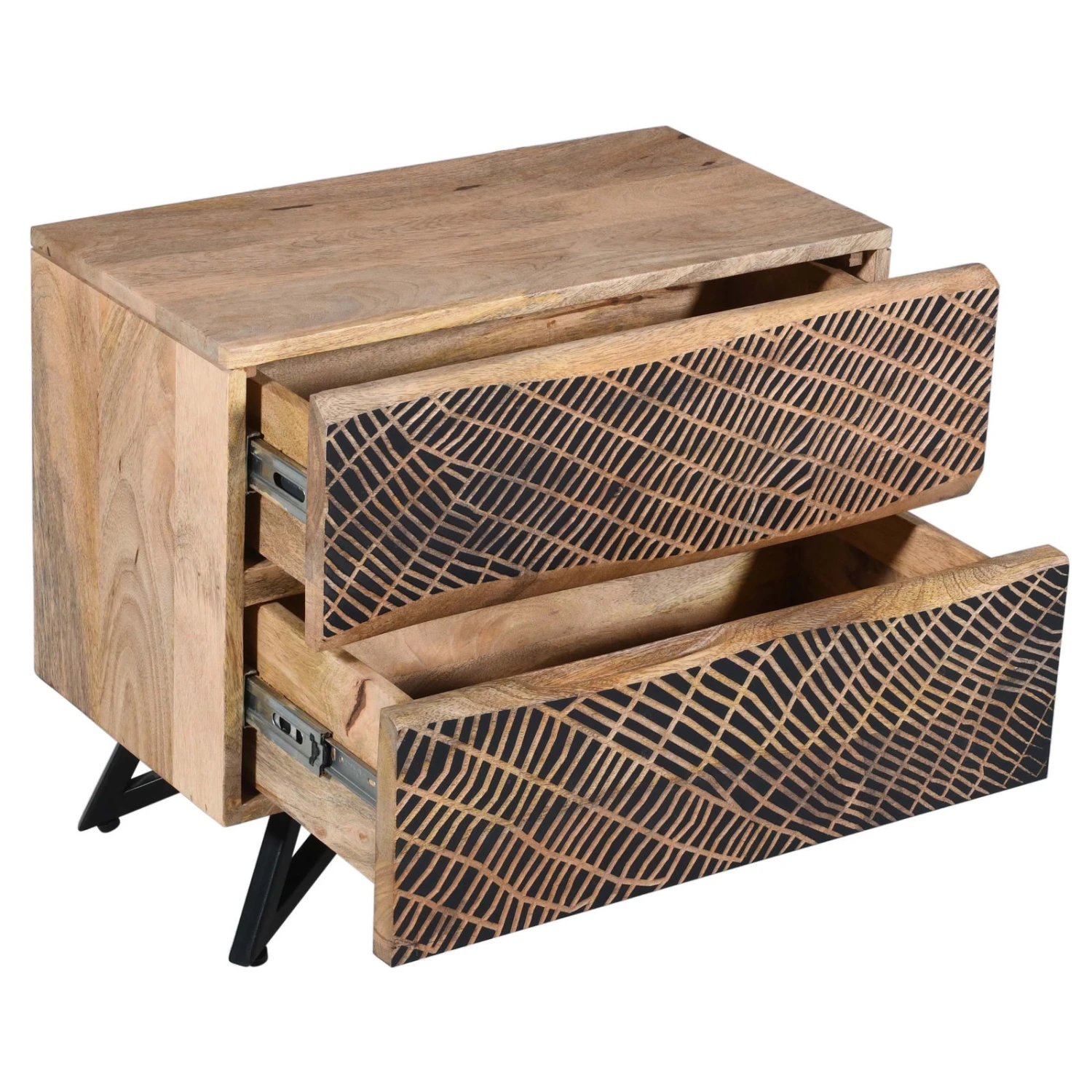 NEPTUN Nachtkästchen, Natur, Mango, Ca. 57 X 32 X 50 Cm 2 NEPTUN Nachtkästchen, Natur, Mango, Ca. 57 X 32 X 50 Cm – Bild 2